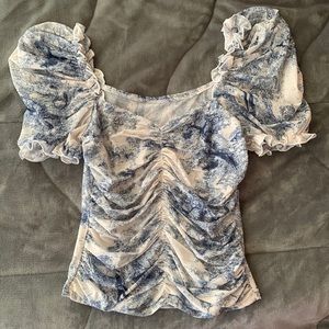 blue + white blouse (coastal grandmother // preppy)